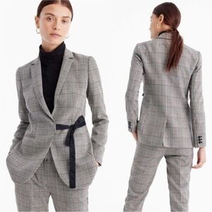 J. Crew Tie Front Blazer In Lady Glen Plaid 2